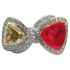 Toi et moi - Functional Rings - Wear 1 or 2 - Burmese Ruby & Diamond Rings
