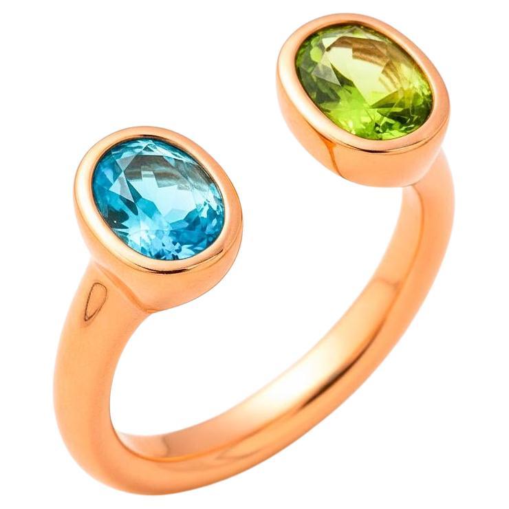 Toi et Moi Edelstein-Ring: Topas und Peridot