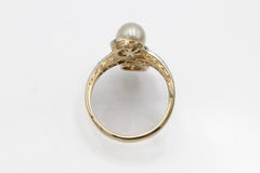 Toi et Moi gold Ring with 1.10 ct Diamonds and Pearl