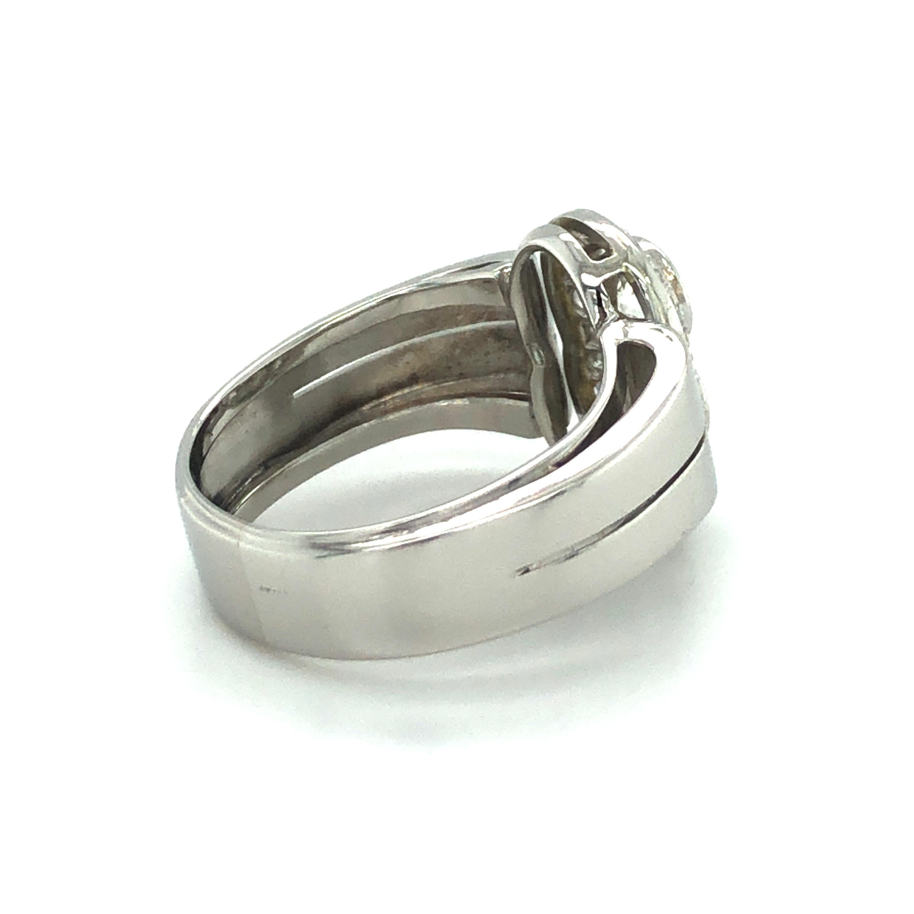 Toi et Moi Old European Cut Diamond Ring in 18 Karat White Gold and Platinum 4