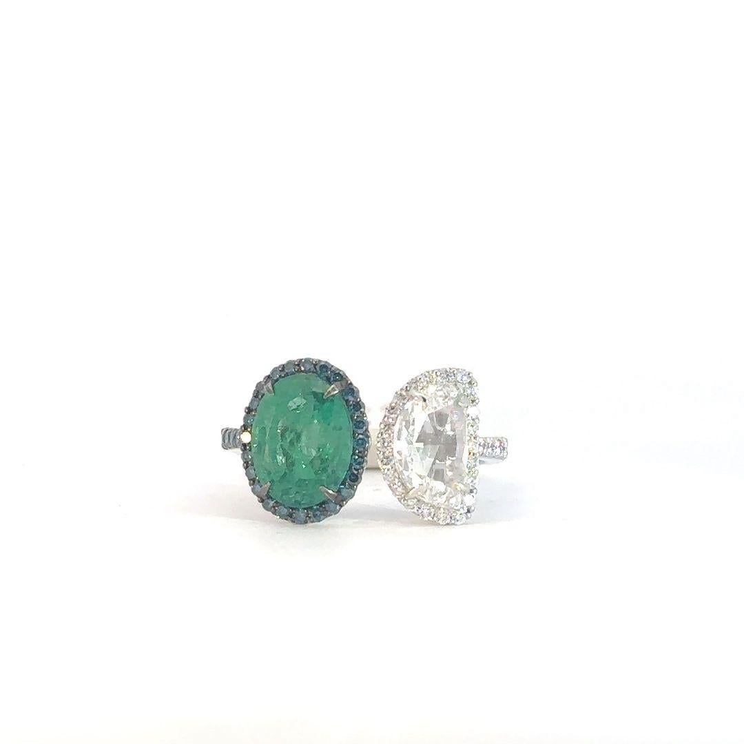 Step into the realm of unparalleled luxury with our extraordinary gemstone rings, where opulent design meets majestic hues to redefine sophistication. The deep green, emerald, weighing an impressive 2.08 carats, emanates a timeless elegance that