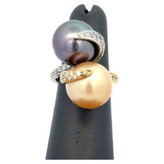 Toi et Moi Pearl Diamond Ring 18K
