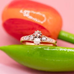 Toi et Moi ring - Extraordinary antique love ring - Edwardian Old cut diamonds