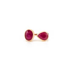 Toi et Moi Ring with 4.6 CTW Natural Ruby in 14K Yellow Gold Fine Jewelry Gift