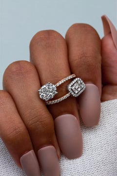 Toi Et Moi Ring with Illusion Diamond Setting in Rose Gold
