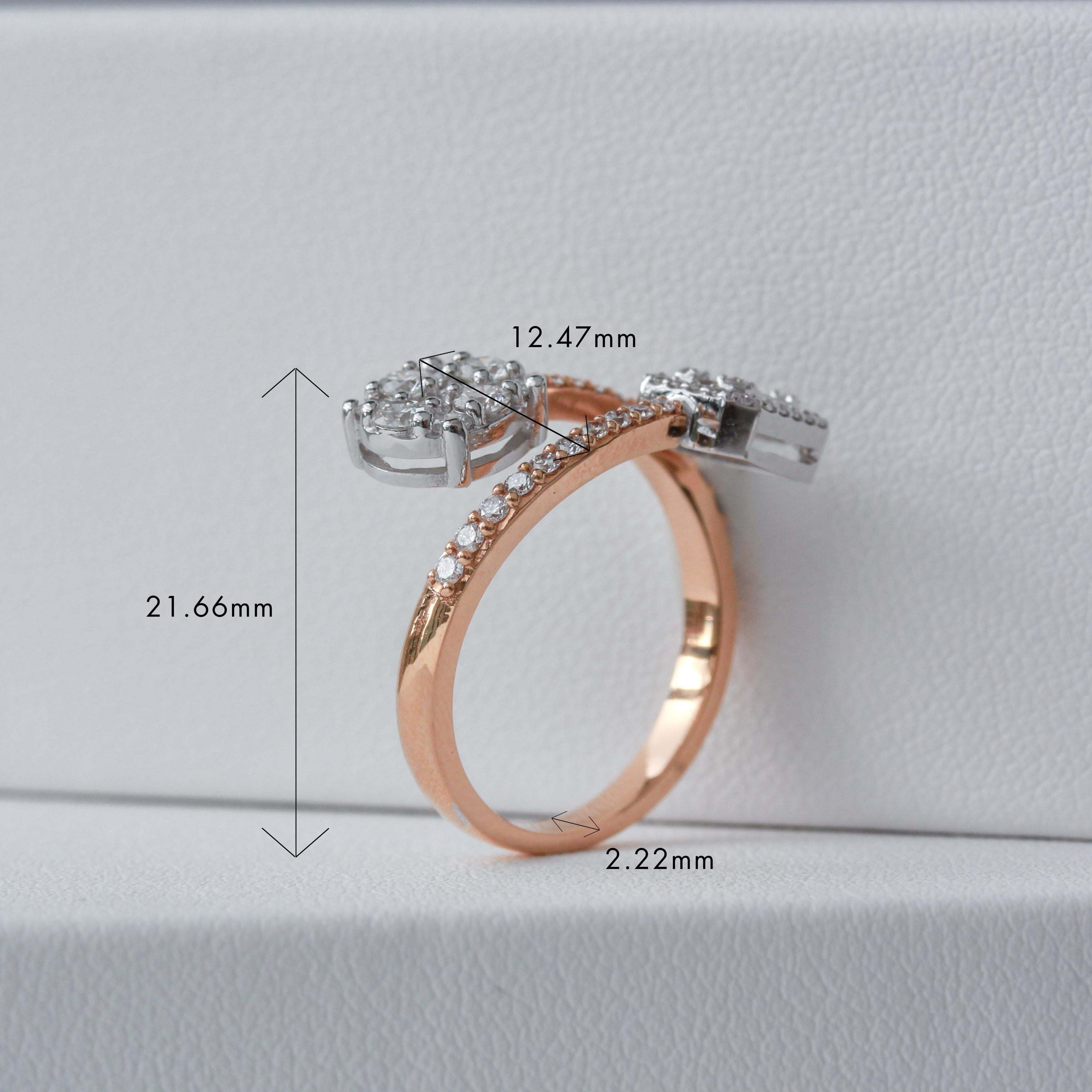 Toi Et Moi-Ring aus Roségold mit Illusion-Diamantfassung (Zeitgenössisch) im Angebot