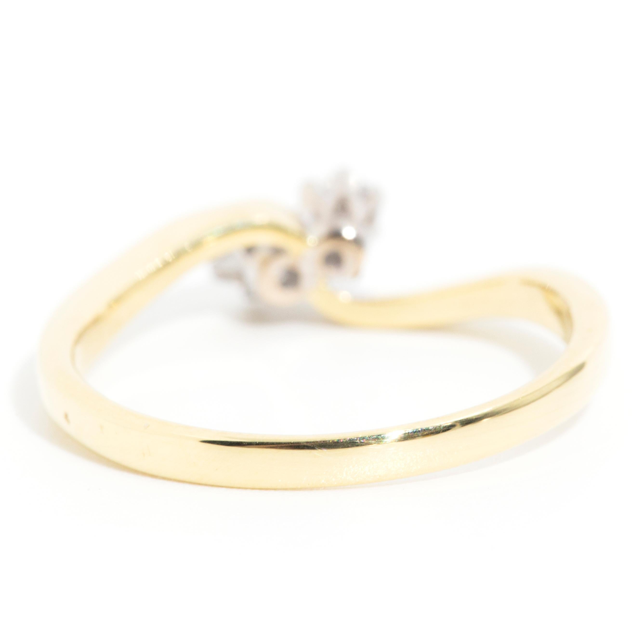 Toi Et Moi Round Brilliant Diamond Engagement Ring in 18 Carat Yellow Gold 2
