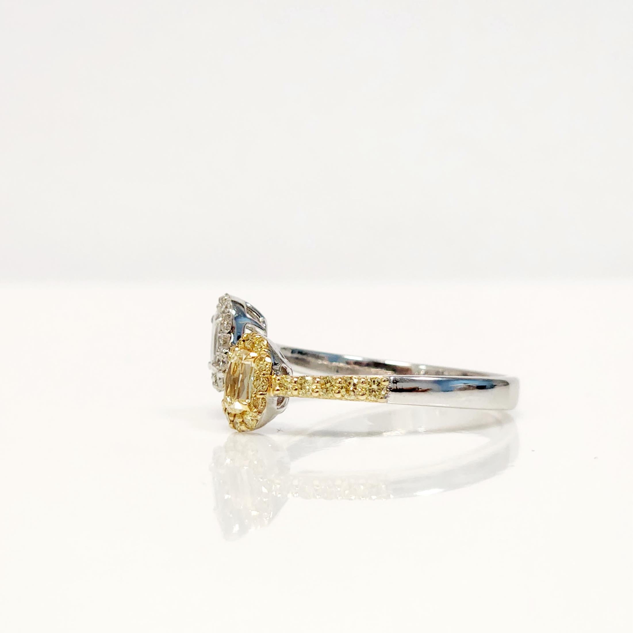 Toi et Moi White Diamond Ring In New Condition For Sale In New York, NY