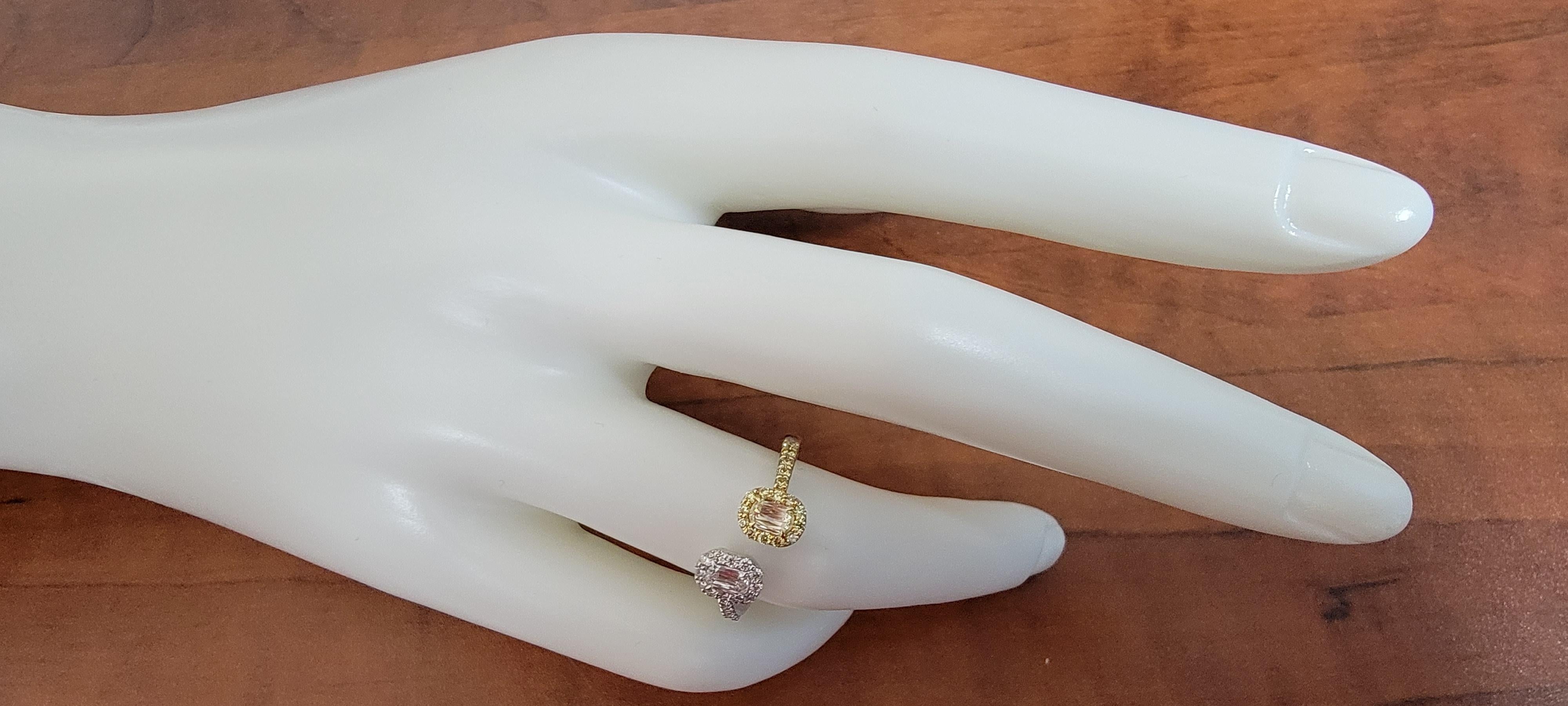 Toi et Moi White Diamond Ring For Sale 2
