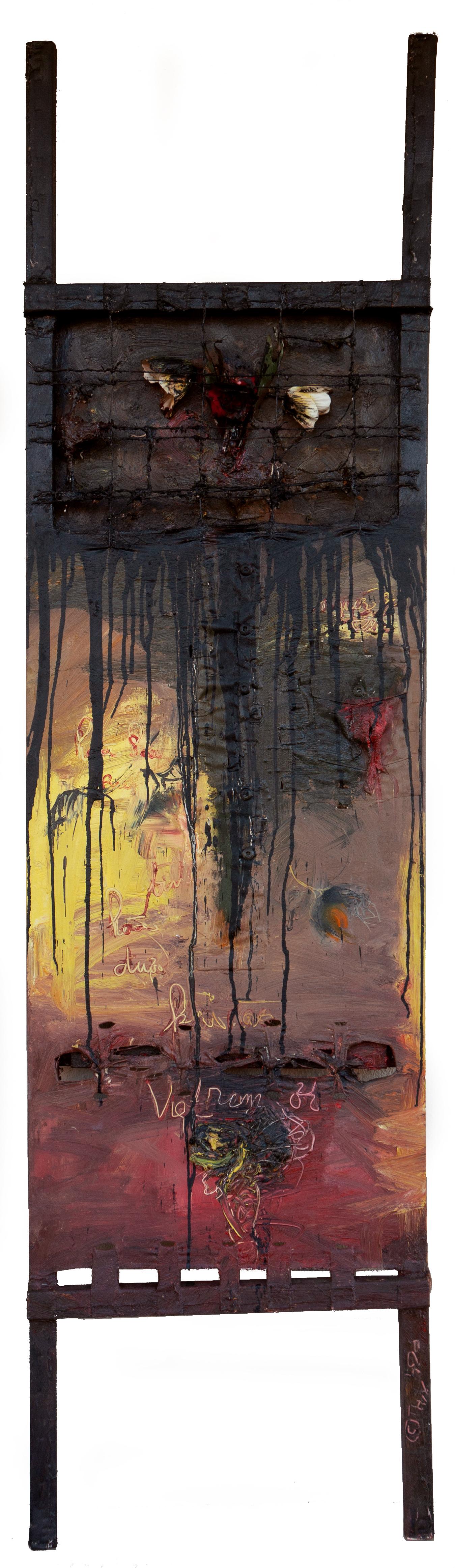 Abstract Painting Toi Hoang - « Striker Series », grande huile conceptuelle, SFMoMA, SECA Art Award, CMoCA, Saigon