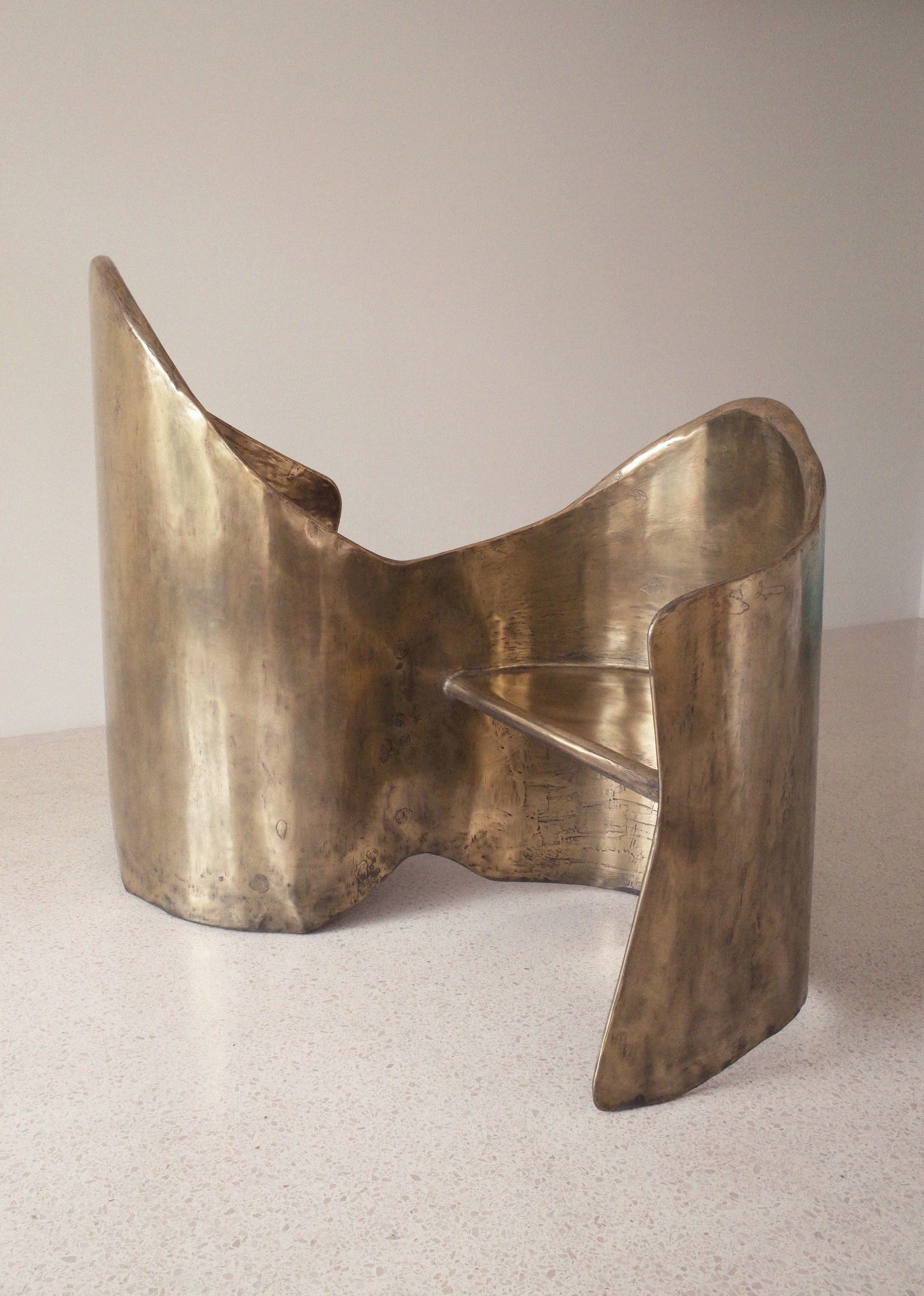 Toi & Moi Loveseat In Polished Brass Resin Over Inox by Atelier Ellery For Sale 3