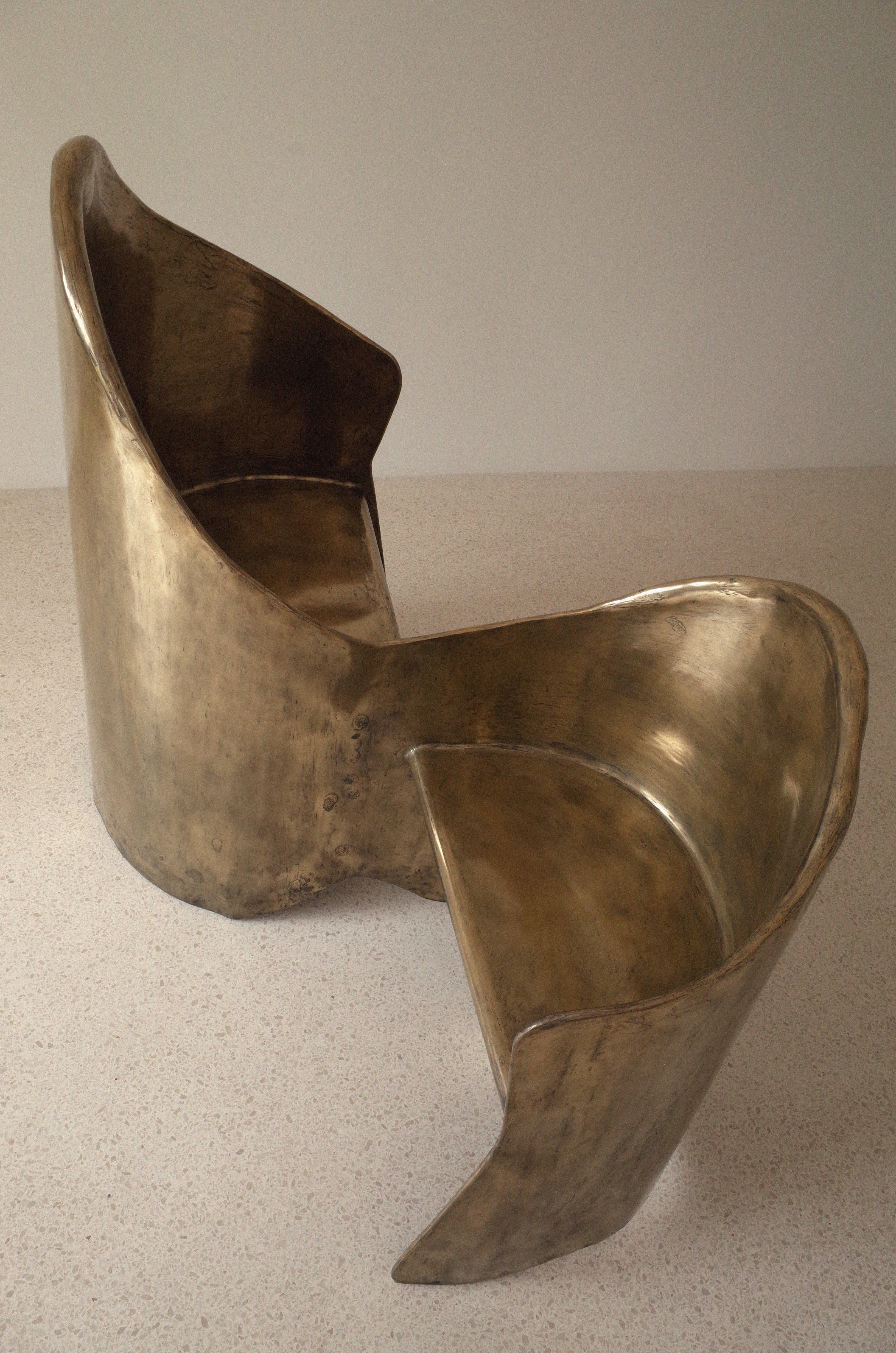 Toi & Moi Loveseat In Polished Brass Resin Over Inox by Atelier Ellery For Sale 4