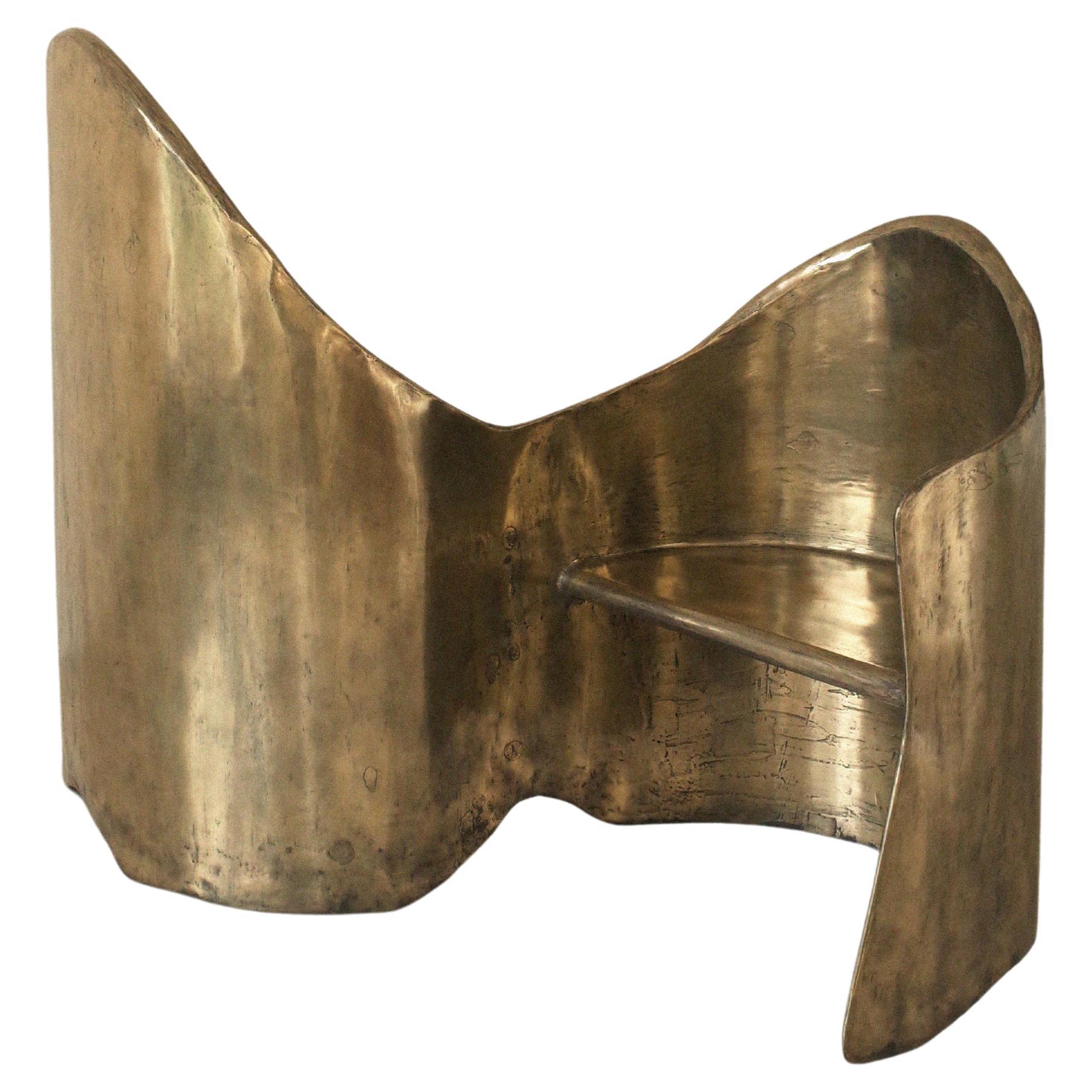 Toi & Moi Loveseat In Polished Brass Resin Over Inox by Atelier Ellery For Sale