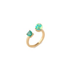 Toi Moi Opal Bead Emerald and Diamond Ring