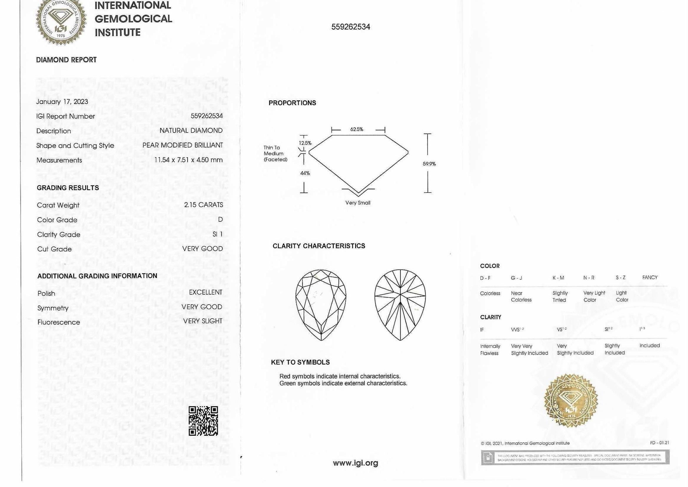 Toi & Moi Platinum Ring 2.15ct, Pear Diamond & Emerald, Estate Sultan Oman For Sale 1