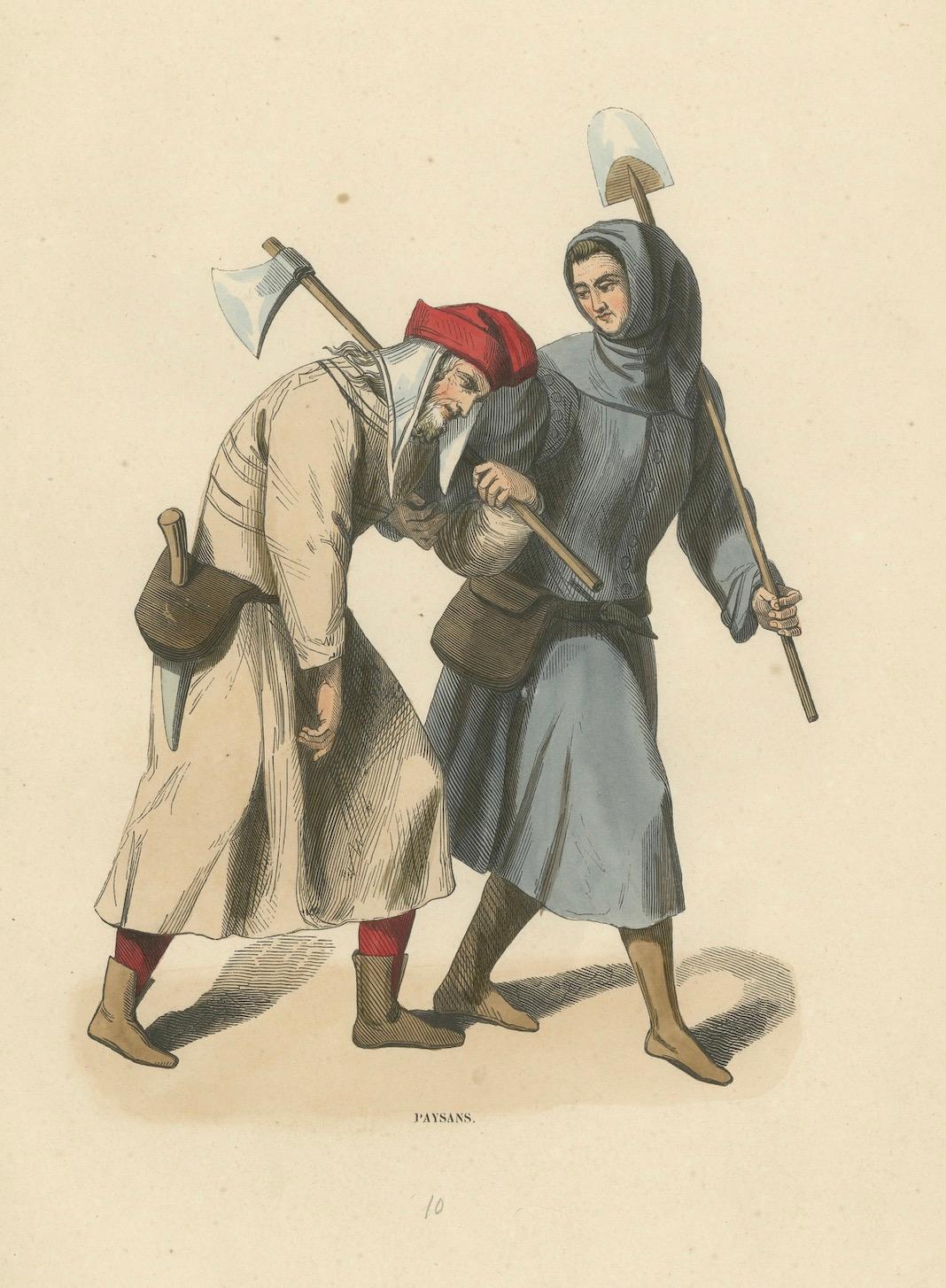 Paper Toil of the Ages: Medieval Peasantry at Work, 1847 For Sale