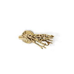Toile Door Lever Right - Handcrafted Polished Brass - PullCast