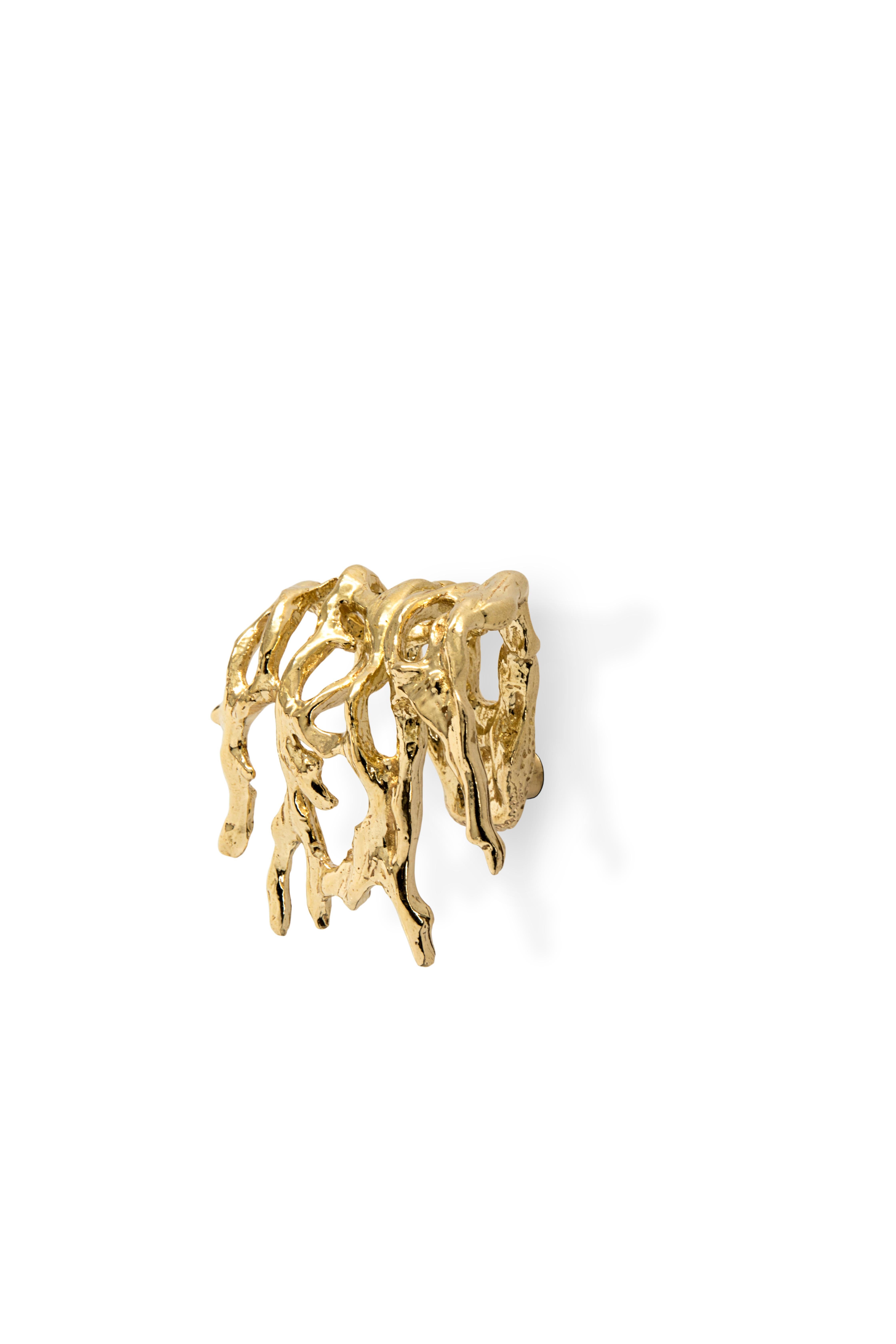 Brushed Toile Drawer Handle - Handcrafted Polished Brass - PullCast For Sale