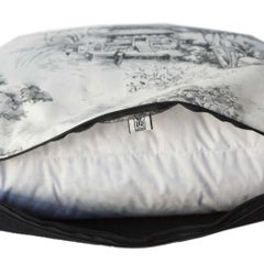 Toile Pagoda Black and White Pillow