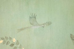 Painted canvas or decorative panel, Parrots and birds. Contemporary.