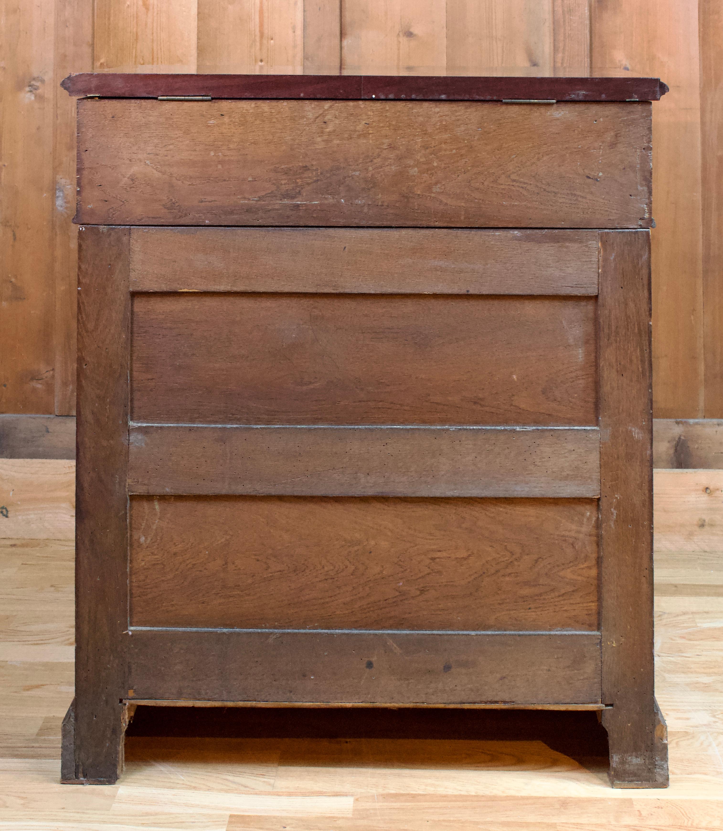 Toilet Commode Mahogany and Marble Vanity Louis Philippe Period 19th Century 3