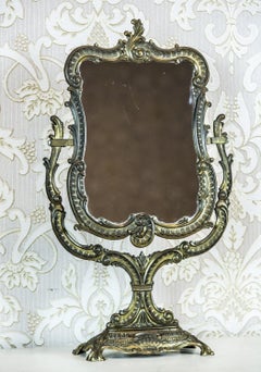 Toilet Mirror in a Brass Mirror from the 1960s