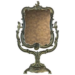 Toilet Mirror in a Brass Mirror from the 1960s
