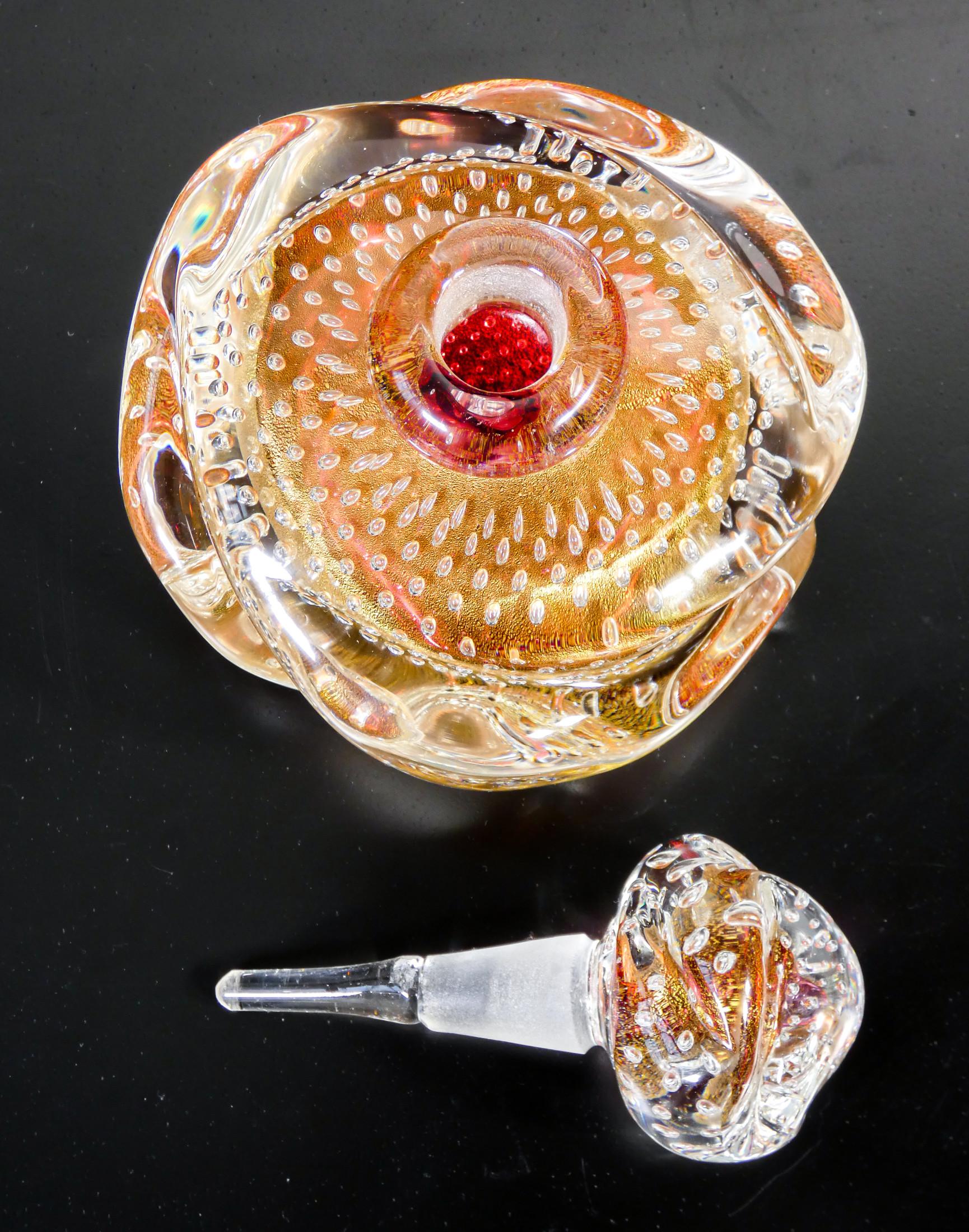 Toilet Set in Blown Murano Glass with Gold Flakes, E. Barovier, 40s For Sale 5