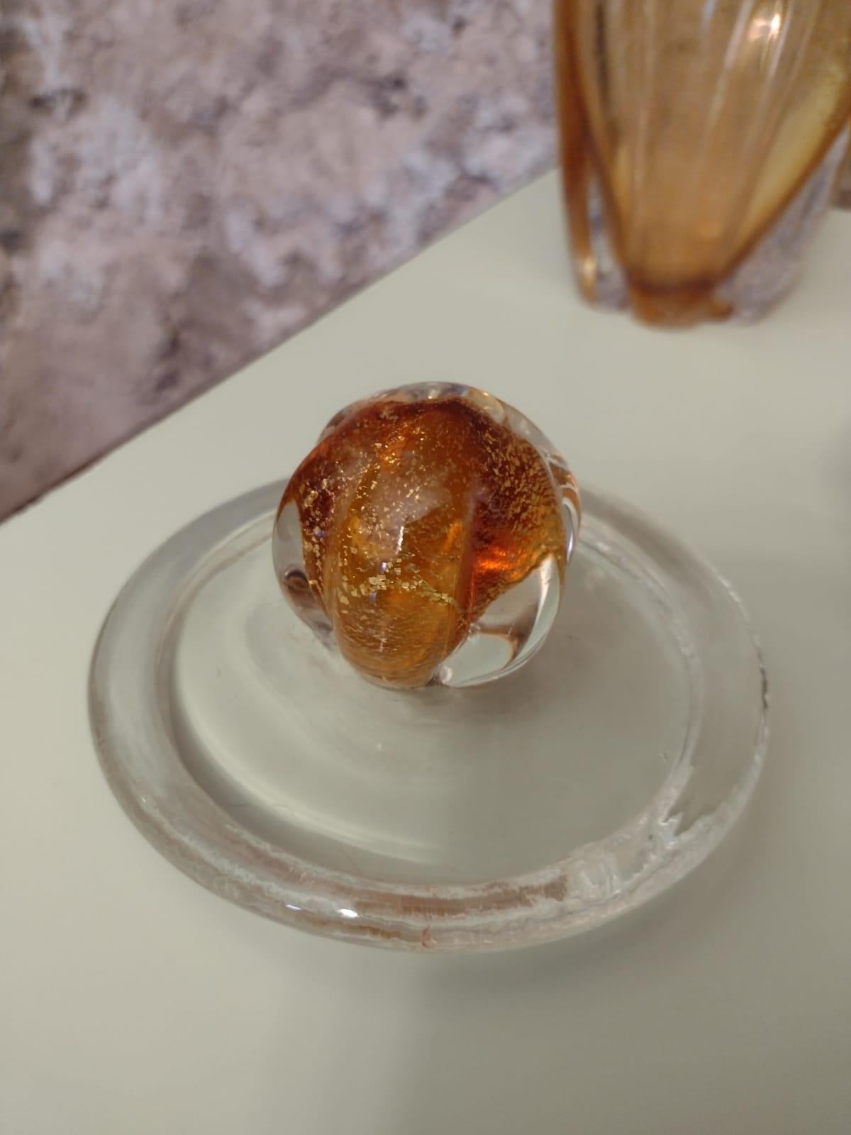 Juego de frascos de perfume de Murano y tarro con tapa de polvo de Barovier Italiano