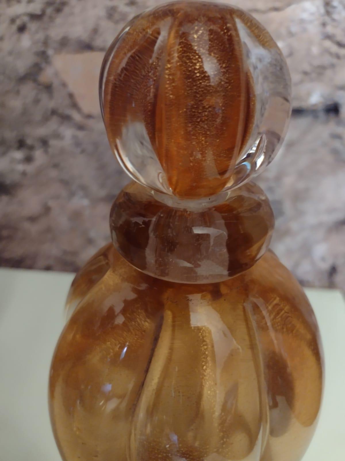 Juego de frascos de perfume de Murano y tarro con tapa de polvo de Barovier mediados del siglo XX