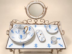 Toilet Table – Napoleon III Style – Wrought Iron & Enamel – Fleur de Lys Decorat