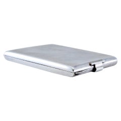 Toiletry box in guilloche silver with mirror inside Toiletry box in guilloche silver with mirror inside