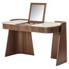Toilette Shape moderna in Noce Canaletto con top in cuoio