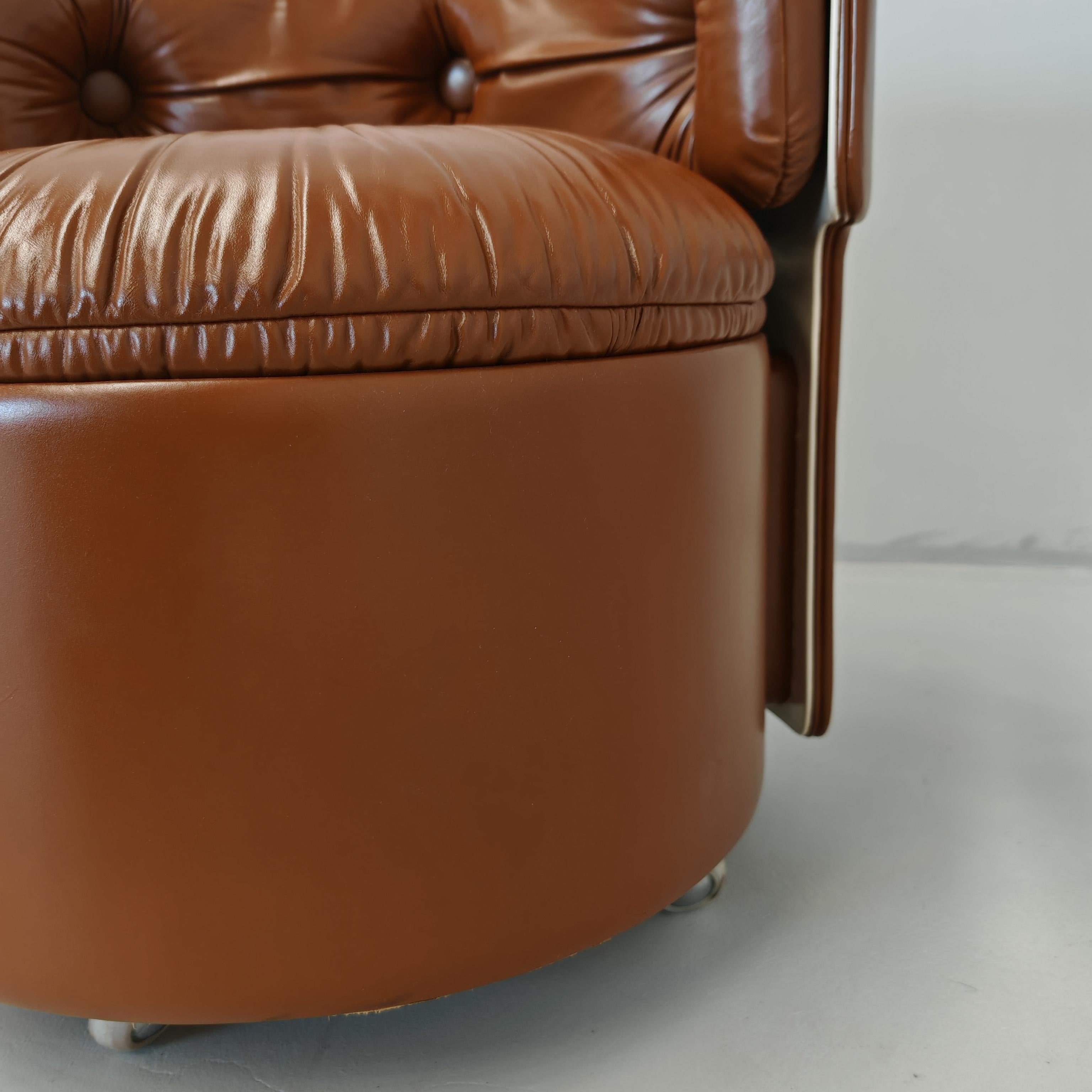 Toillette with armchair Dilly Dally  brown  70s by Luigi Massoni for Frau For Sale 6