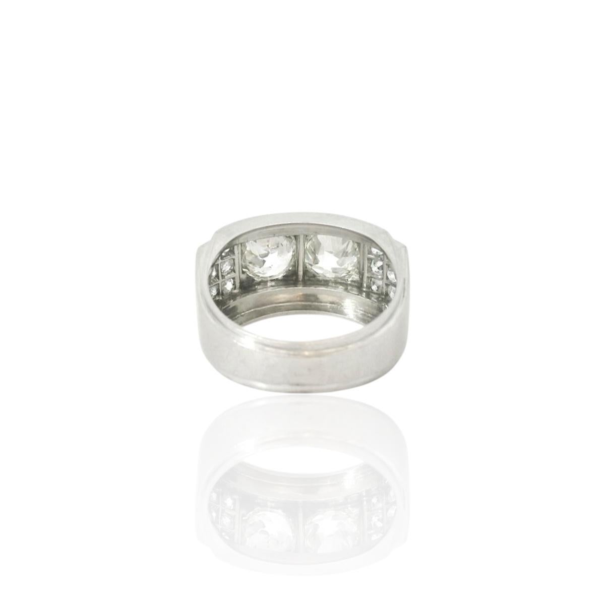 Toi&Moi Anillo de diamantes de 2 quilates en venta 1