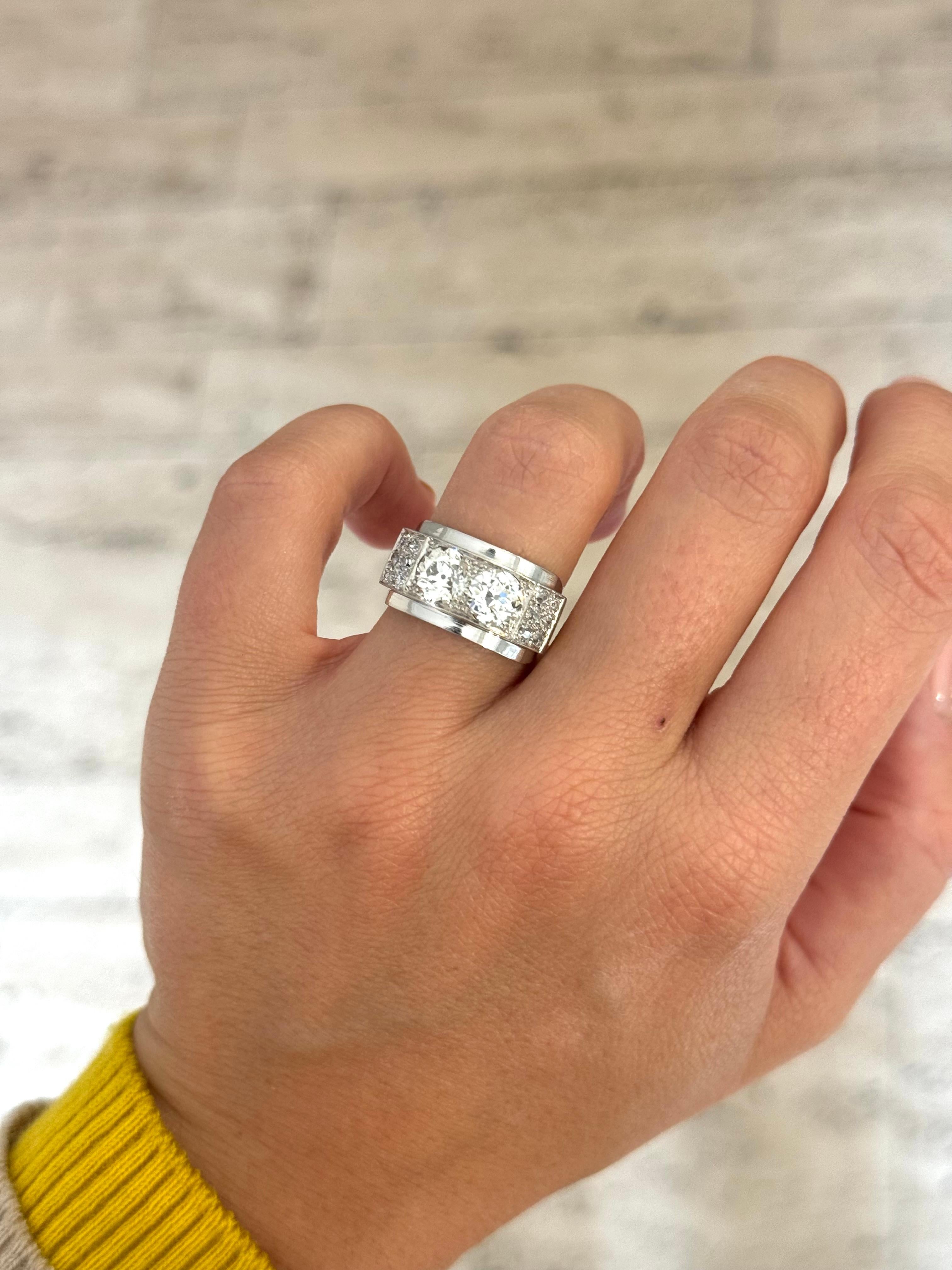 Toi&Moi Anillo de diamantes de 2 quilates en venta 2