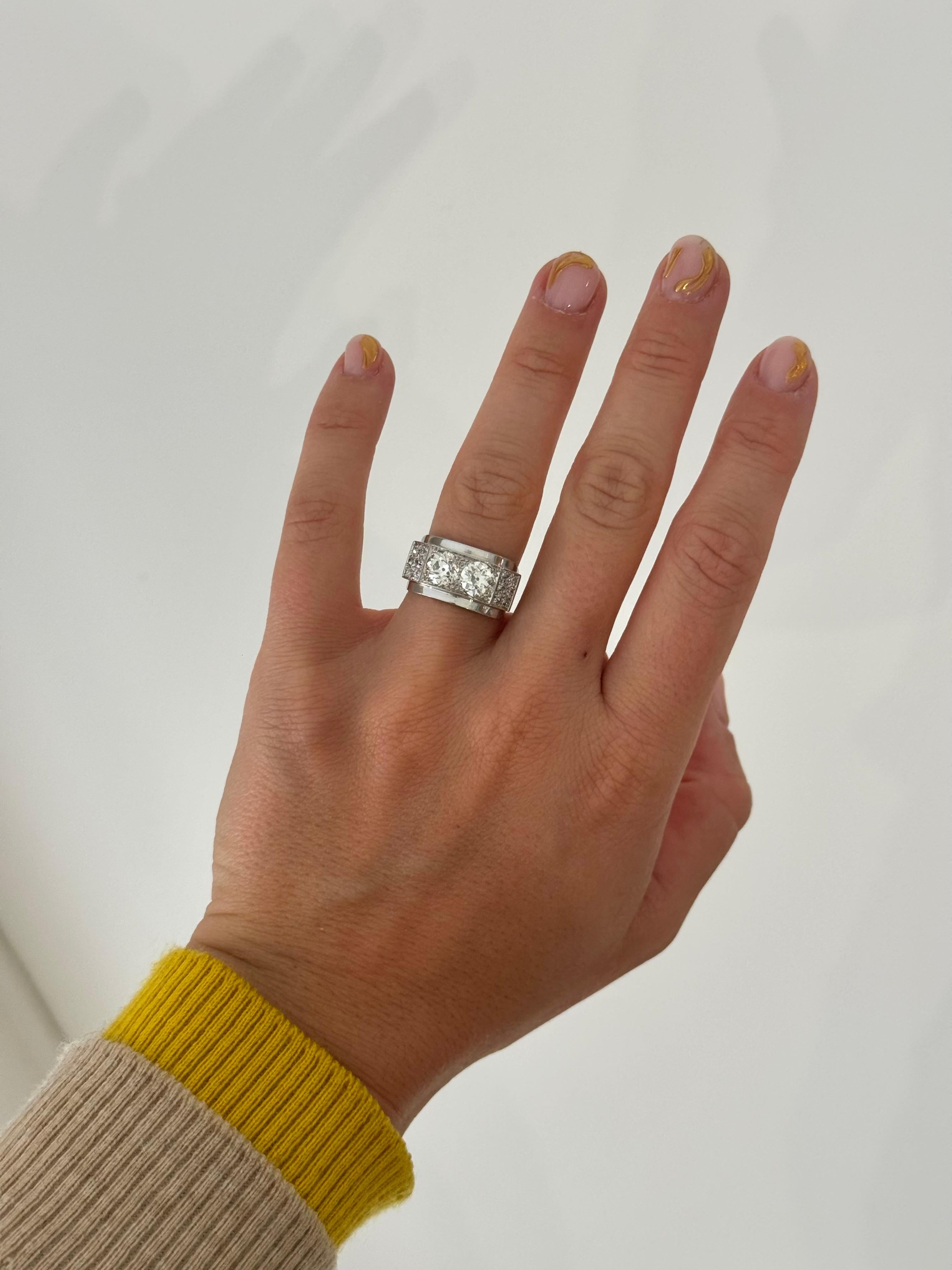 Toi&Moi Anillo de diamantes de 2 quilates en venta 4