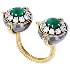 TOI&MOI Emerald and 1.2 Carat Diamond Ring by Elie Top