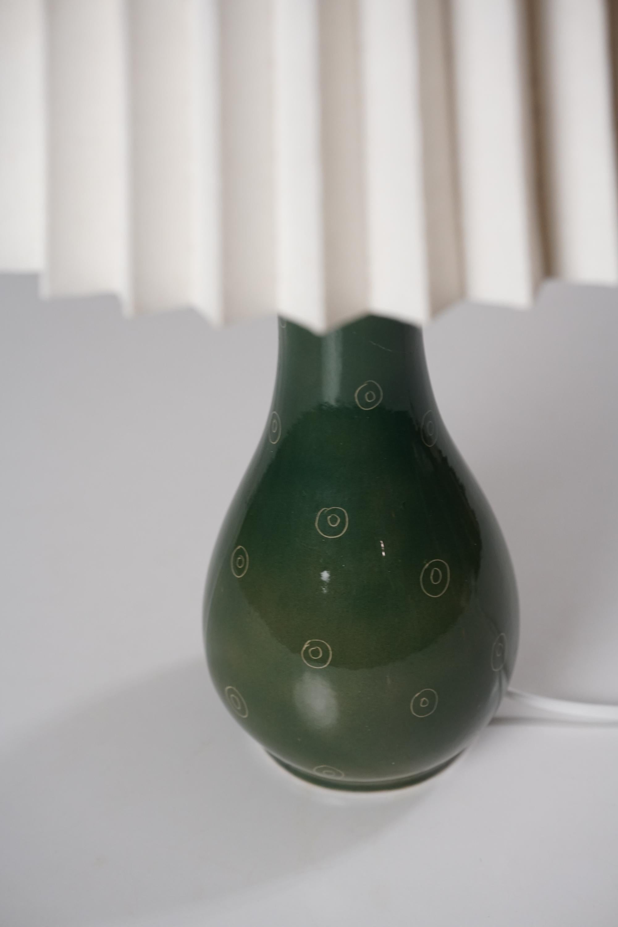 Glazed Toini Muona Ceramic Table Lamp, Arabia, 1950s For Sale