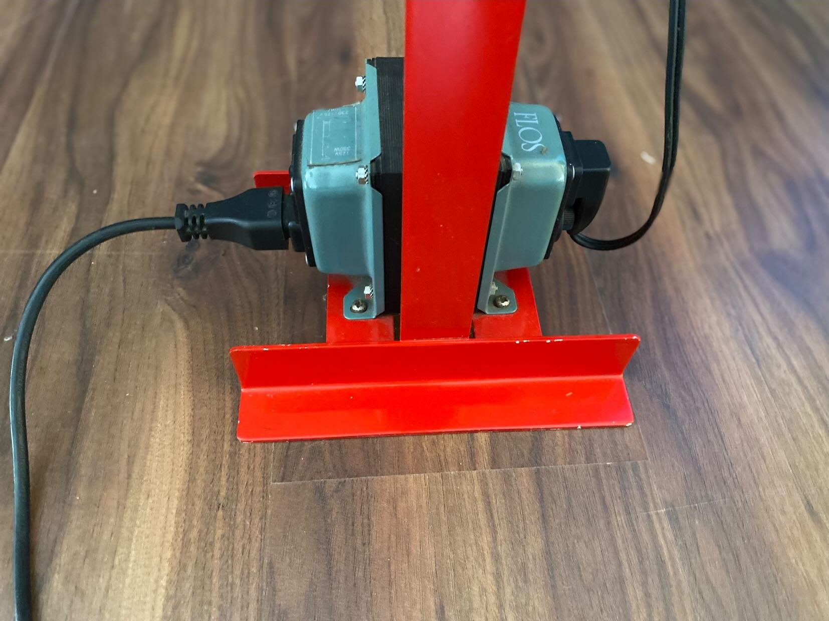 Toio Floor Lamp in Red by Achille & Pier Giacomo Castiglioni for Flos For Sale 1