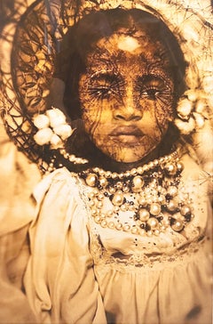 The Sight: photograph by Black African American artist, girl w/ gold & cotton
