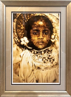 The Sight: photograph by Black African American artist, girl w/ gold & cotton