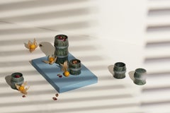 Nuovo Tokkuri moderno in marmo verde del Guatemala di Michele Chiossi Stock