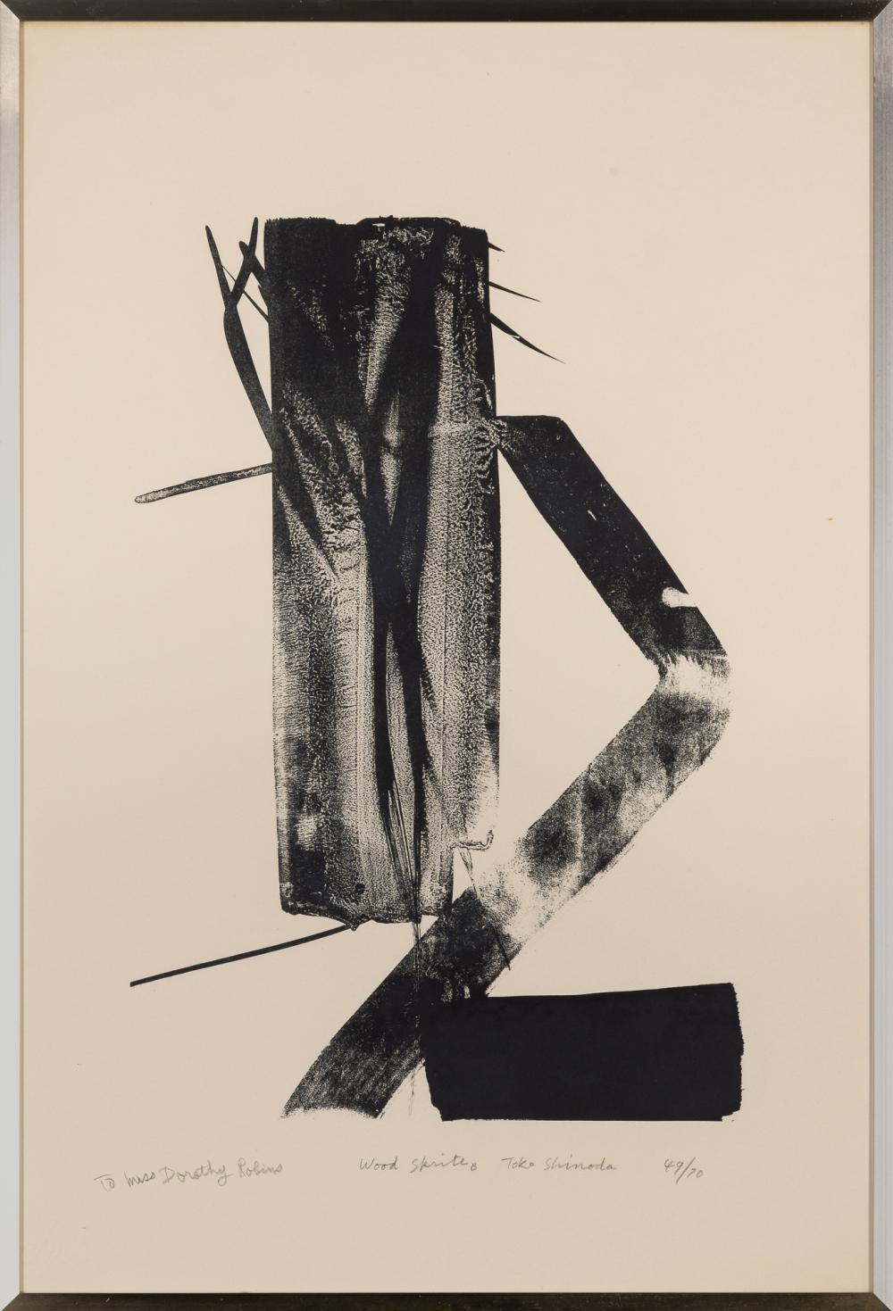 Holz Sprit B (1970) . Lithografie. Limitierte Auflage von 70 Exemplaren von Toko Shinoda im Angebot 1