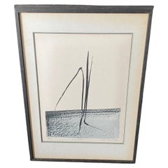 Vintage Toko Shinoda Signed Limited Edition Japanese Lithograph Print Stream