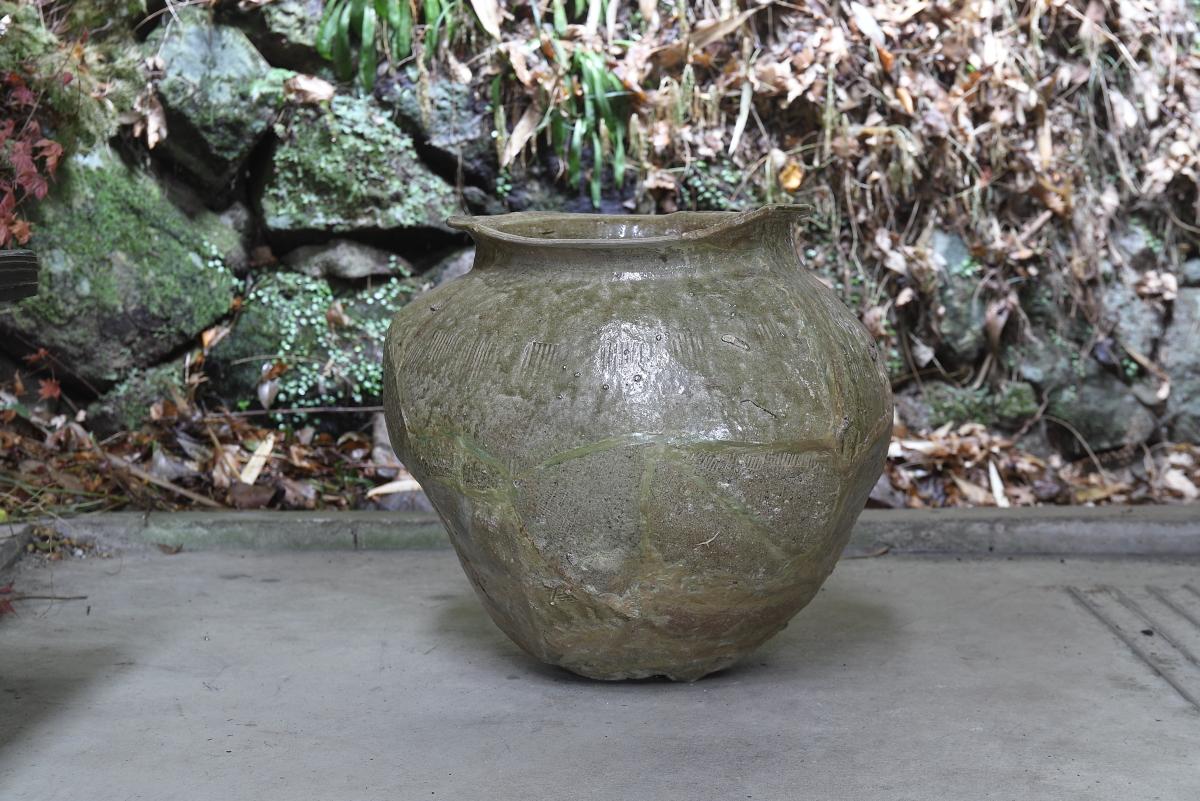 Ceramic Tokoname Sutra Jar, Heian-Kamakura/Japanese Antique/8th-14th Century For Sale