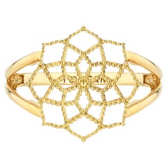 Toktam 18k Yellow Gold Arabic Style Modernist Rosette Lacework Diamond Ring