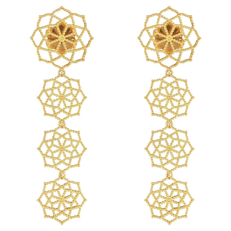 Boucles D'oreilles Modernistes Signées Biche De Bere - N°4 - Argenté - Occasion Très Bon état