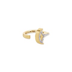 TOKTAM 18k Yellow Gold Art Deco Style Anchor Shaped Open Diamond Ring