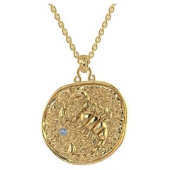 Toktam 18k Yellow Gold Zodiac Sign Scorpio Diamond Necklace